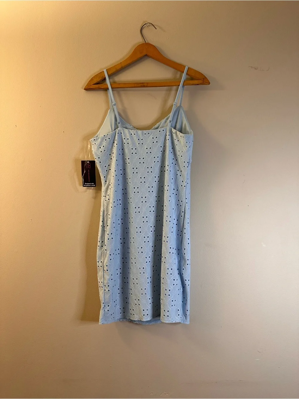 No Boundaries Light Blue Eyelet Mini Dress